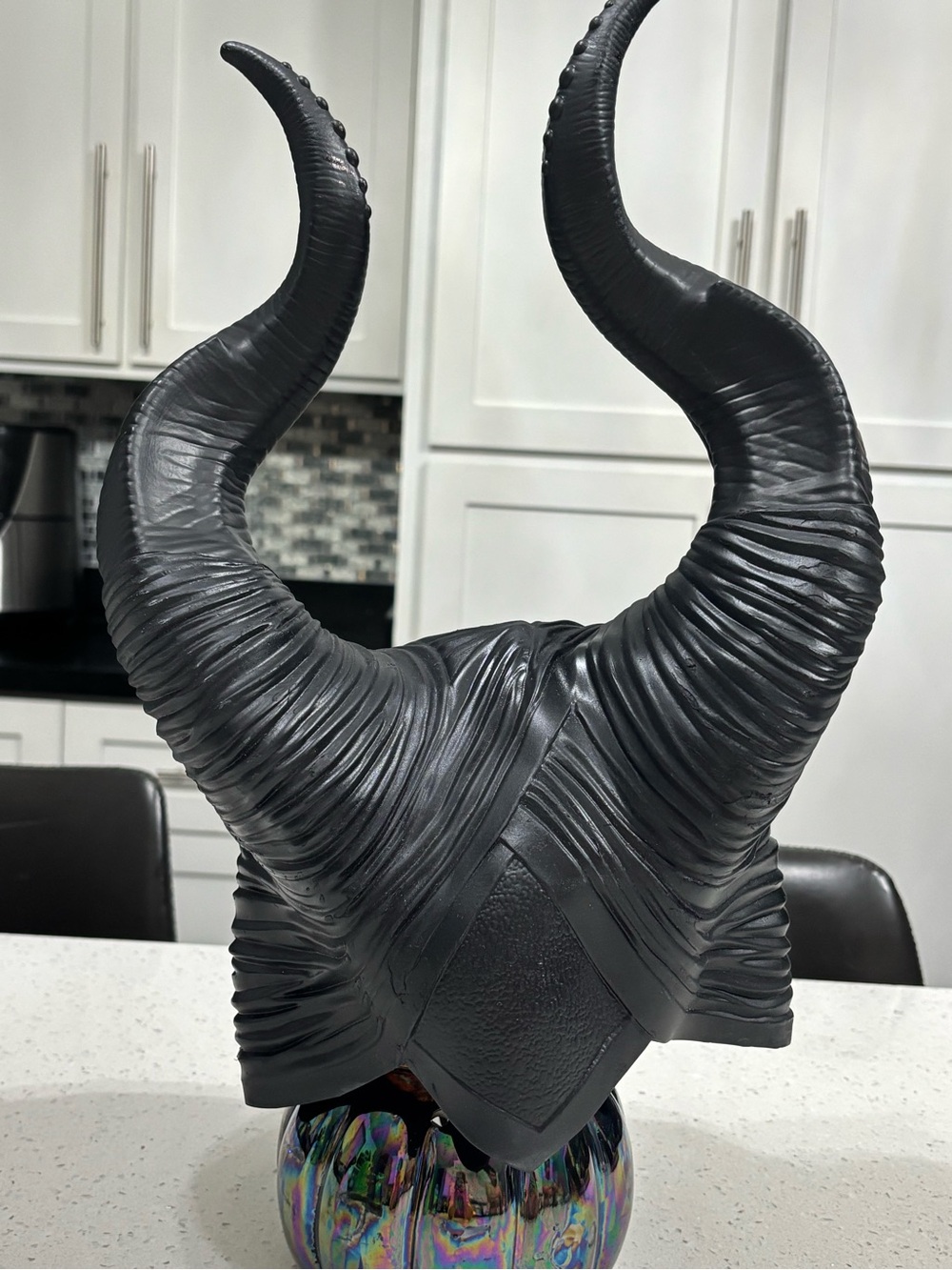 Maleficent Black Queen Horns Headpiece - Dramatic Women’s Hat worn once sturdy